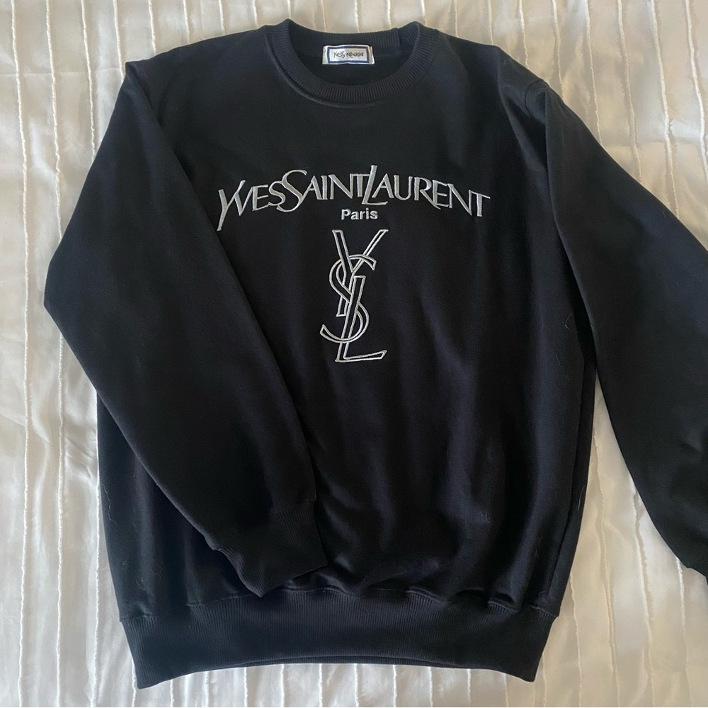 Vintage Yves Saint Laurent Embroidered Crewneck Sweater